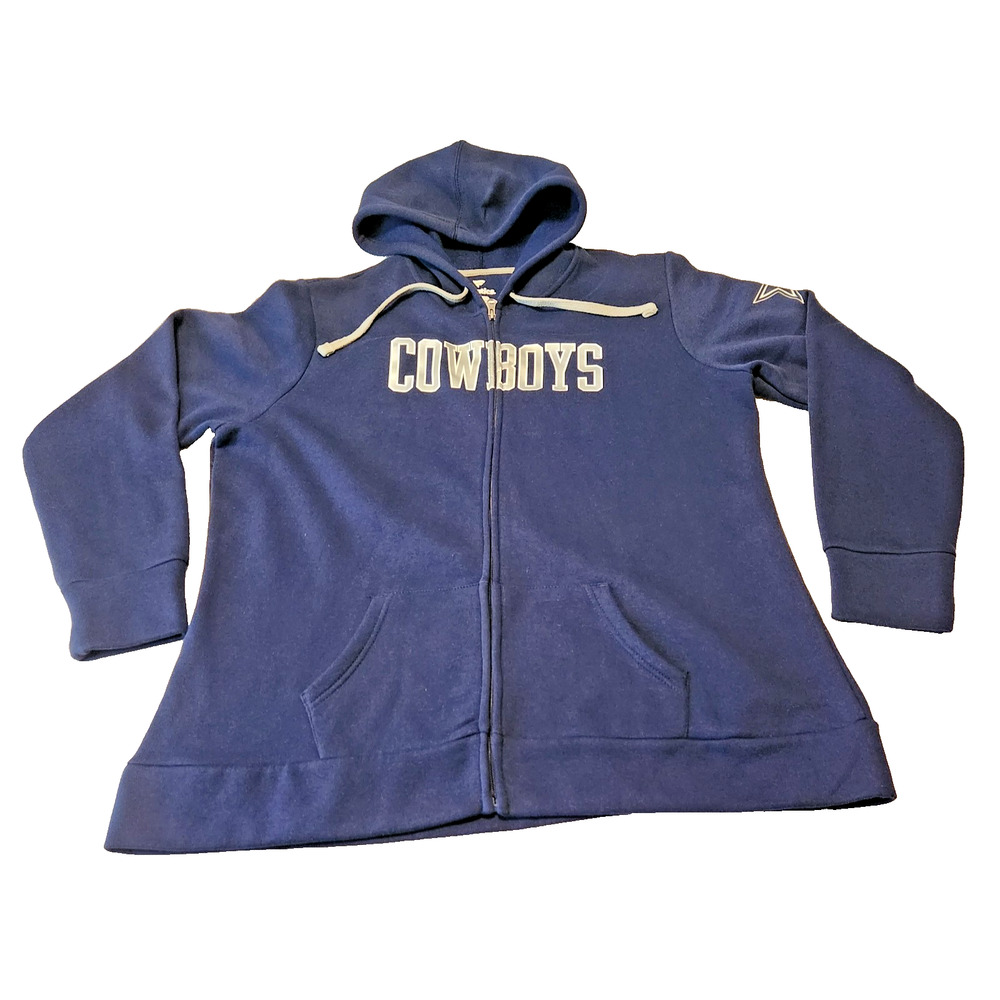 Dallas Cowboys NFL Football Team Logo Full Zip Hoodie Jacket Fanatics Mens XXL